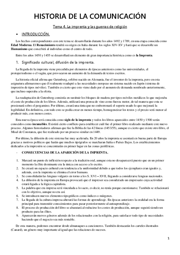 Miniatura del documento Tema 4. La imprenta y las guerras de religión.pdf