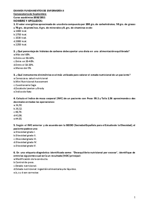 Miniatura del documento EXAMEN FUNDAMENTOS DE ENFERMER+ìA II CUESTIONARIO TEST.pdf