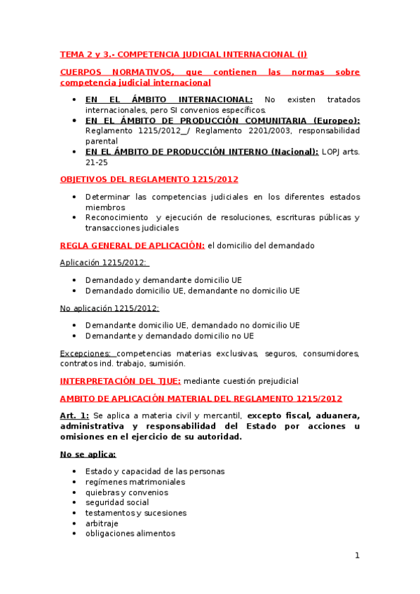 Miniatura del documento RESUMEN TEMA 2 y 3. COMPETENCIA JUDICIAL INTERNACIONAL.docx