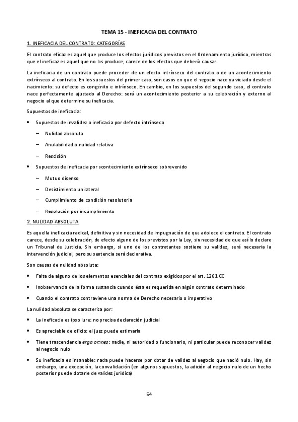 Miniatura del documento LECCIÓN 15. Ineficacia del contrato.pdf