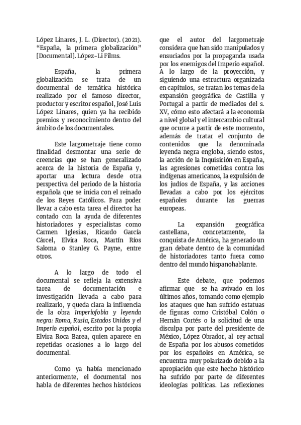 Miniatura del documento RESEÑA DOCUMENTAL "ESPAÑA, LA PRIMERA GLOBALIZACIÓN".pdf