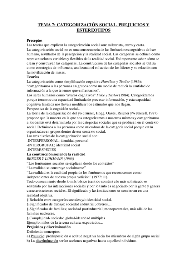 Miniatura del documento TEMA 7. CATEGORIZACIÓN SOCIAL PREJUICIOS Y ESTEREOTIPOS.docx