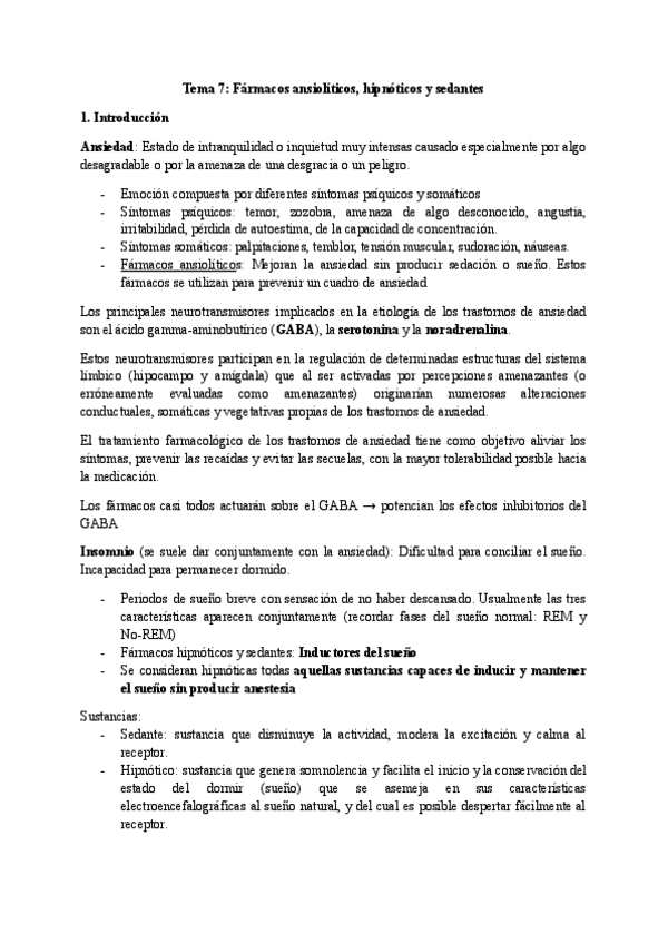 Miniatura del documento Tema 7: Fármacos ansiolíticos, hipnóticos y sedantes.pdf