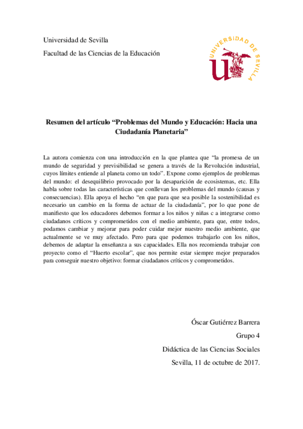 Miniatura del documento Resumen problemas del mundo y educación.docx