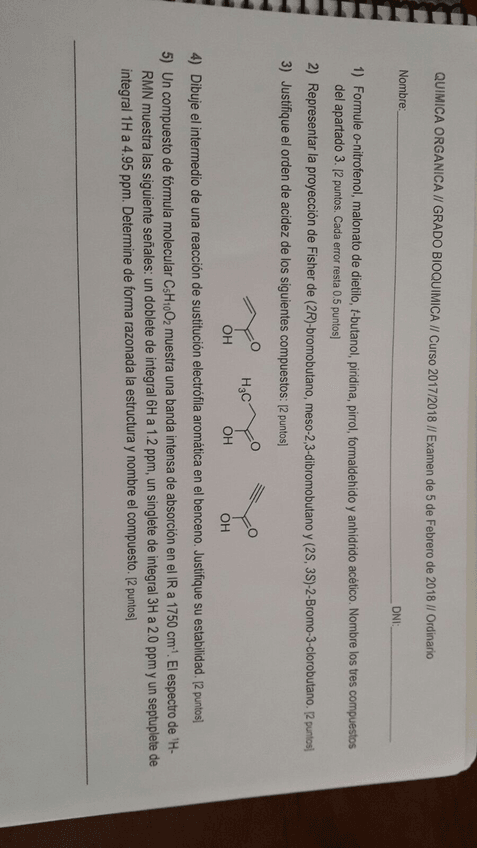 Miniatura del documento Examen de Química Orgánica febrero 2018.jpg