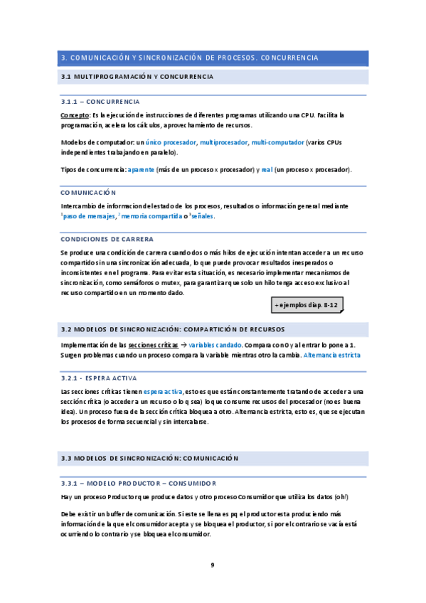 Miniatura del documento (SO) (3) COMUNICACIÓN Y SINCRONIZACIÓN DE PROCESOS. CONCURRENCIA - resumen.pdf