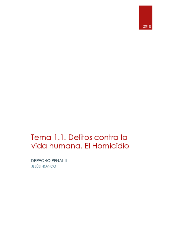 Miniatura del documento Tema 1.1. Delitos contra la vida humana. El Homicidio.pdf
