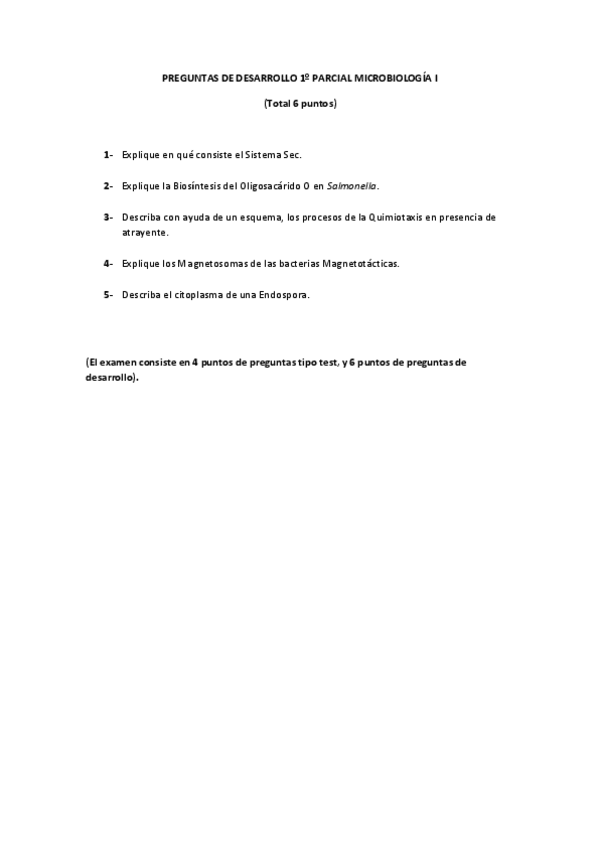 Miniatura del documento PREGUNTAS DE DESARROLLO 1º PARCIAL MICROBIOLOGÍA I.pdf