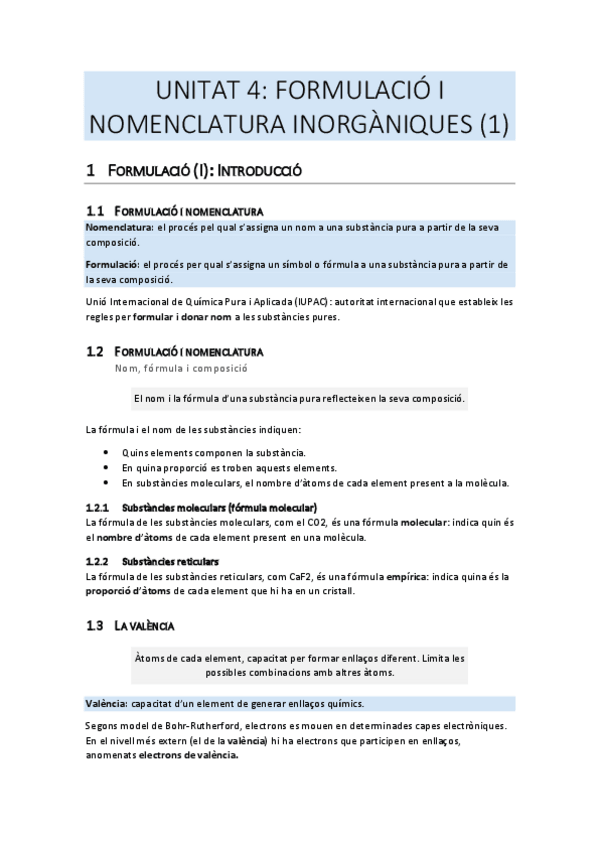 Miniatura del documento Apunts-Unitat 4: Formulació i nomenclatura inorgàniques.pdf