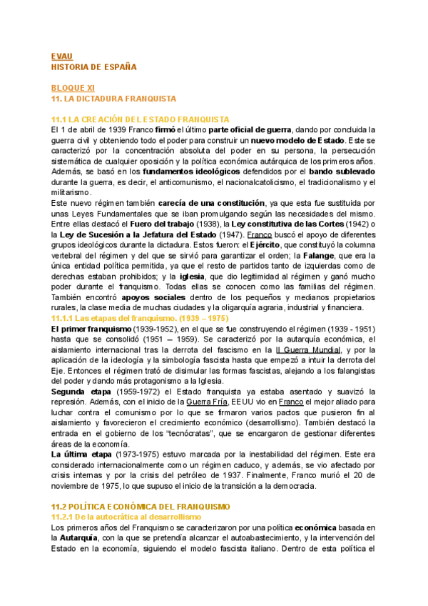 Miniatura del documento HISTORIA - 11. La dictadura Franquista.pdf