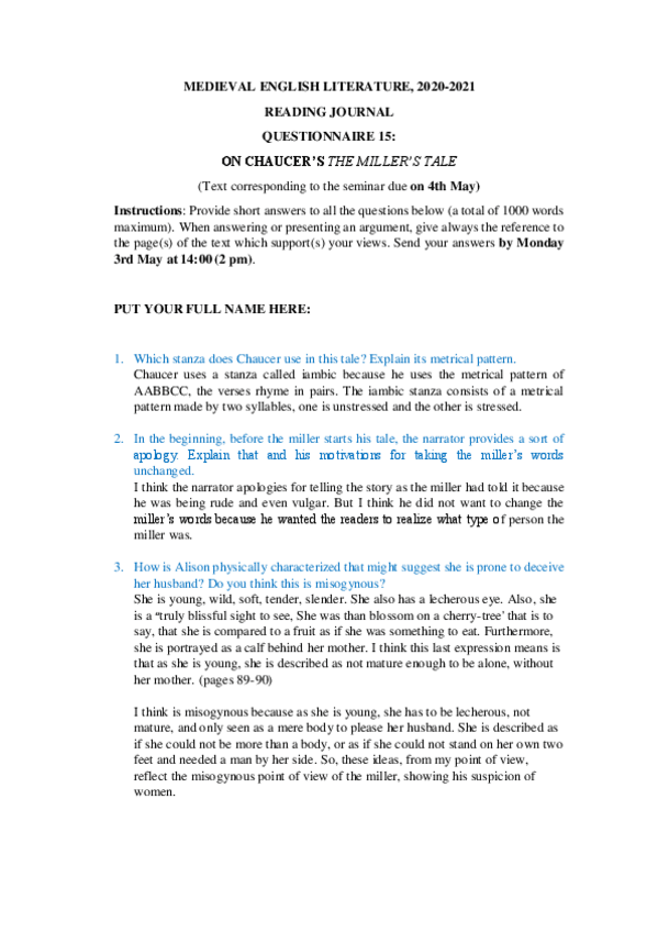 Miniatura del documento QUESTIONNAIRE-15-ON-CHAUCERS-THE-MILLERS-TALE.pdf