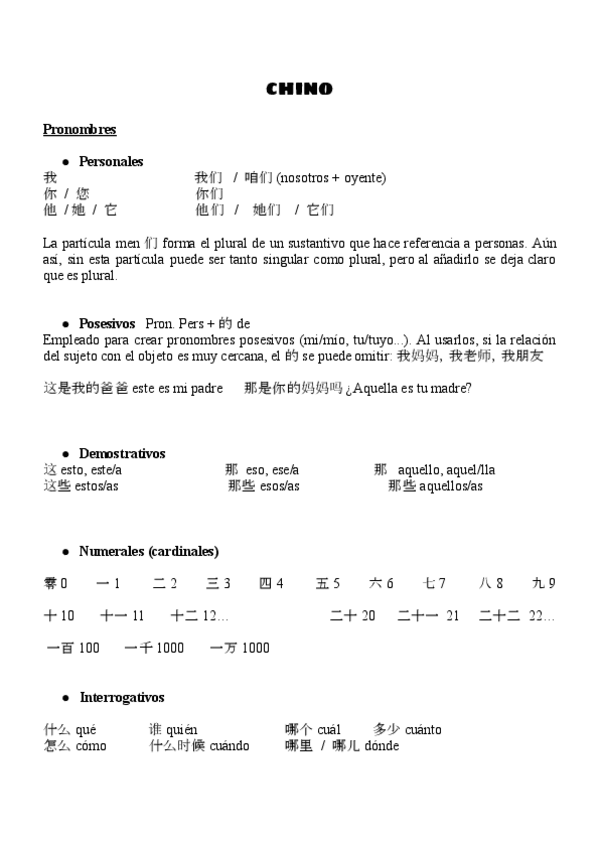 Miniatura del documento Chino - Pronombres.pdf