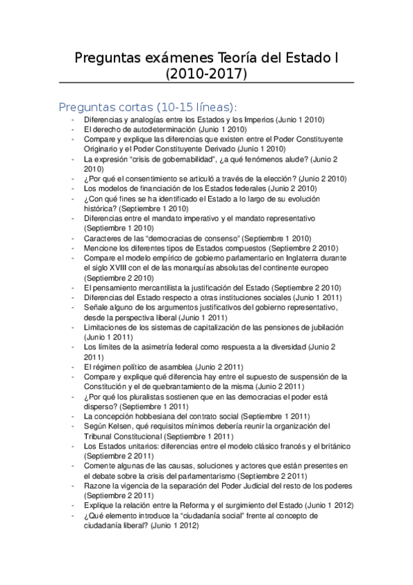 Miniatura del documento Preguntas exámenes Teoría del Estado I (2009-2017).docx