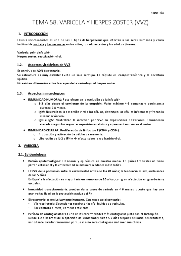 Miniatura del documento Tema 58. Varicela y Herpes Zóster.pdf