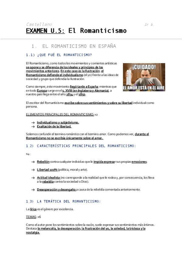 Miniatura del documento 1. EL ROMANTICISMO EN ESPAÑA - Castellano u.5 global.pdf