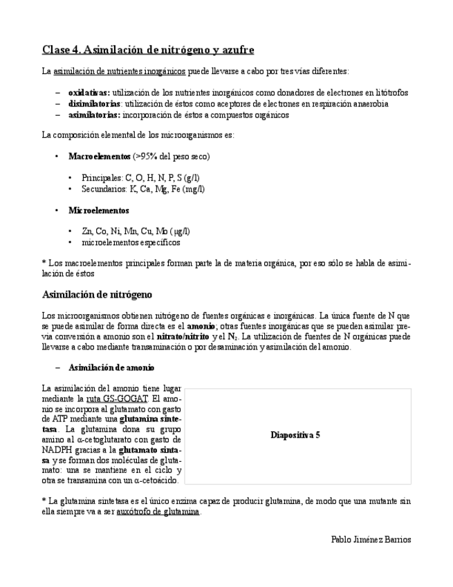 Miniatura del documento Clase 4. Asimilación de nitrógeno y azufre.pdf