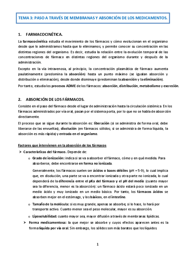 Miniatura del documento Tema 3. Paso a través de membranas y absorción de los medicamentos..pdf