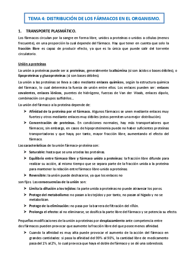 Miniatura del documento Tema 4. Distribución de los fármacos en el organismo..pdf