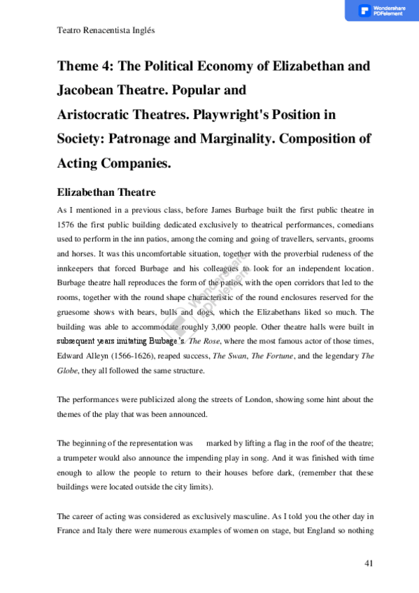Miniatura del documento UNIT-4-The-Political-Economy-of-Elizabethan-and-Jacobean-Theatre.-Popular-and-Aristocratic-Theatres.-Playwrights-Position-in-Society-Patronage-and-Marginality.-Composition-of-Acting-Companies..pdf
