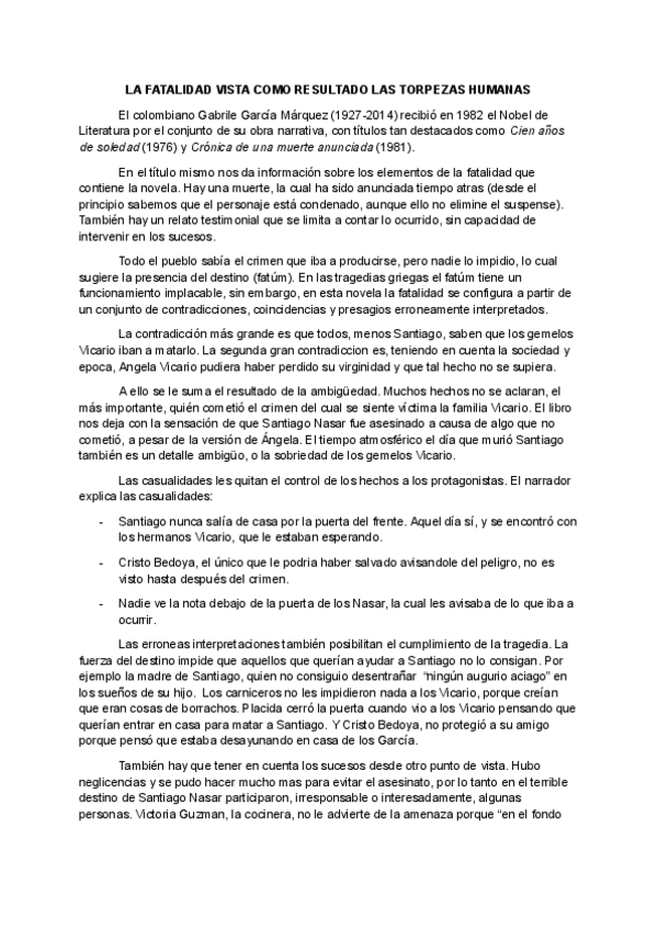 Miniatura del documento Cronica-de-una-muerte-anunciadaLA-FATALIDAD-VISTA-COMO-RESULTADO-LAS-TORPEZAS-HUMANAS.pdf