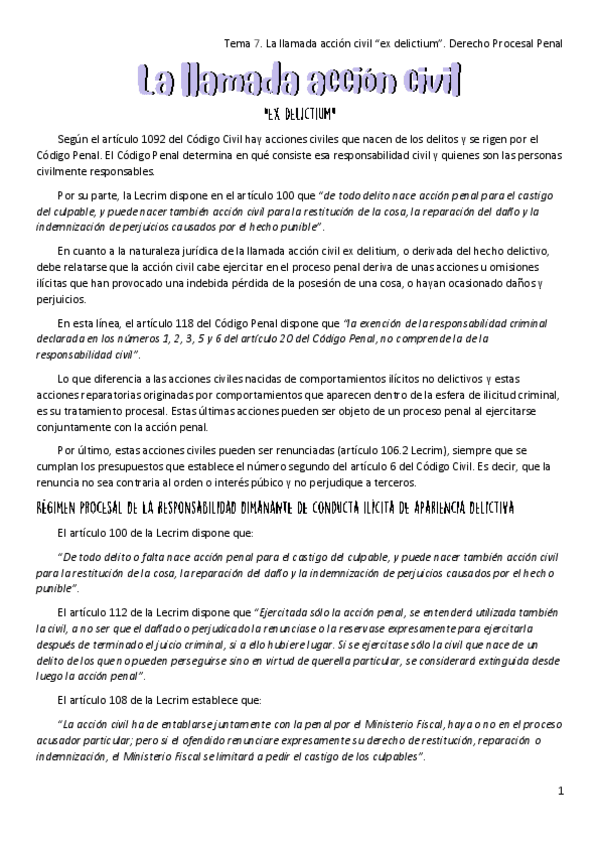 Miniatura del documento Tema-7.-La-llamada-accion-civil-ex-delictium.-Derecho-Procesal-Penal.pdf