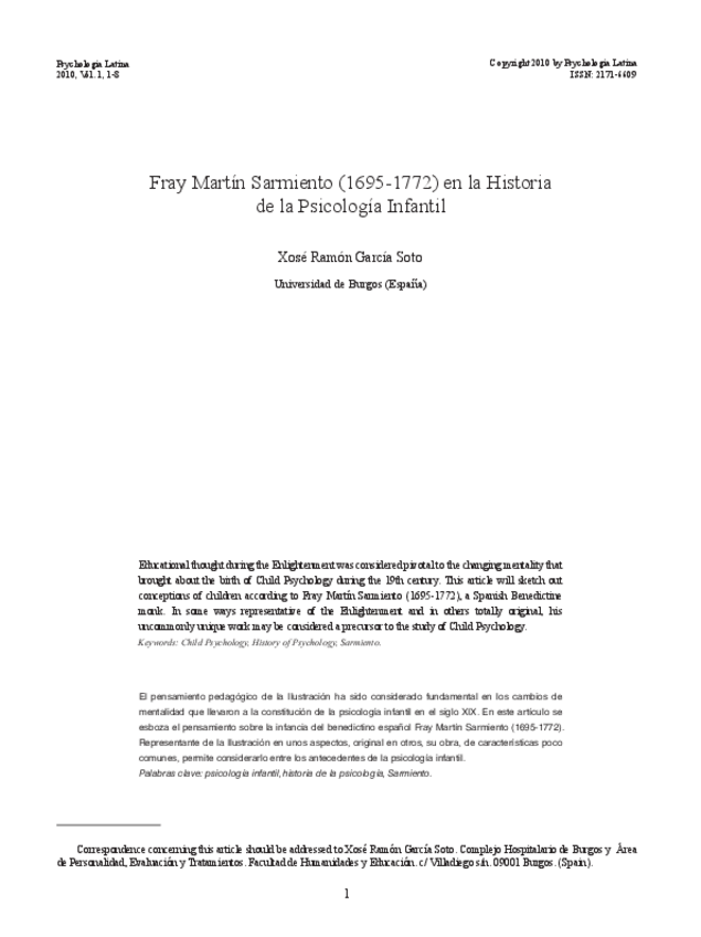 Miniatura del documento 09.-Fray-Martin-Sarmiento-1695-1772-en-la-Historia-de-la-Psicologia-Infantil-Articulo-autor-Xose-Ramon-Garcia-Soto.pdf