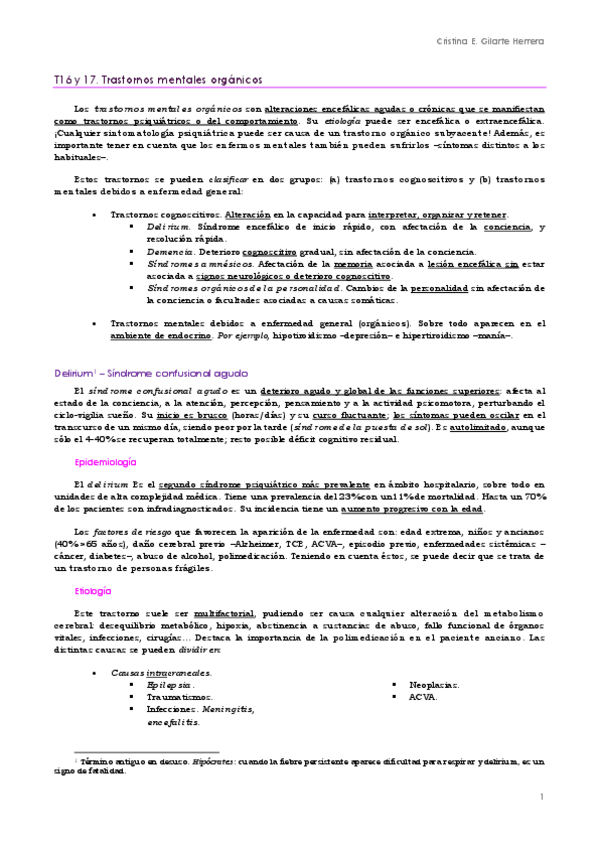 Miniatura del documento PSIQ. T16 y 17. Trastornos mentales orgánicos.pdf