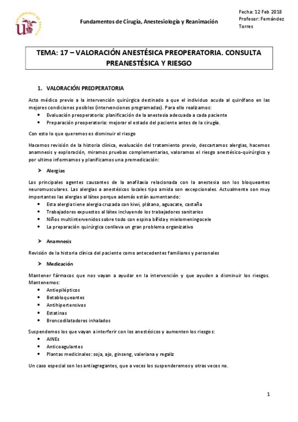 Miniatura del documento Tema 17 - Valoración anestésica preoperatoria.pdf