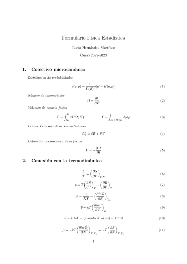 Miniatura del documento Formulario Física Estadística Clásica.pdf