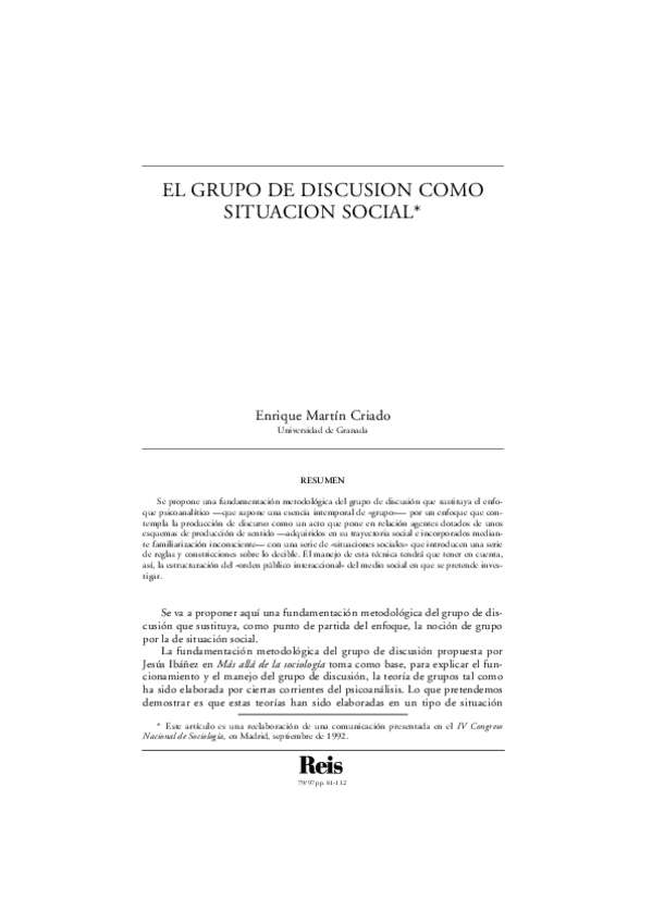 Miniatura del documento TEMA 4 Martin Criado El grupo de discusión REIS_079_05.pdf