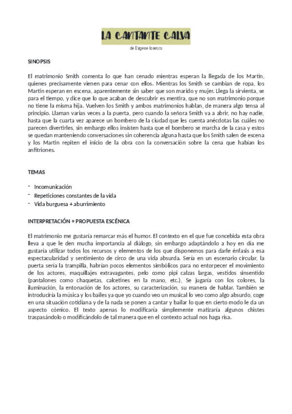 Miniatura del documento "La cantante calva" (Eugène Ionesco) + "Esperando a Godot" (Samuel Beckett).pdf