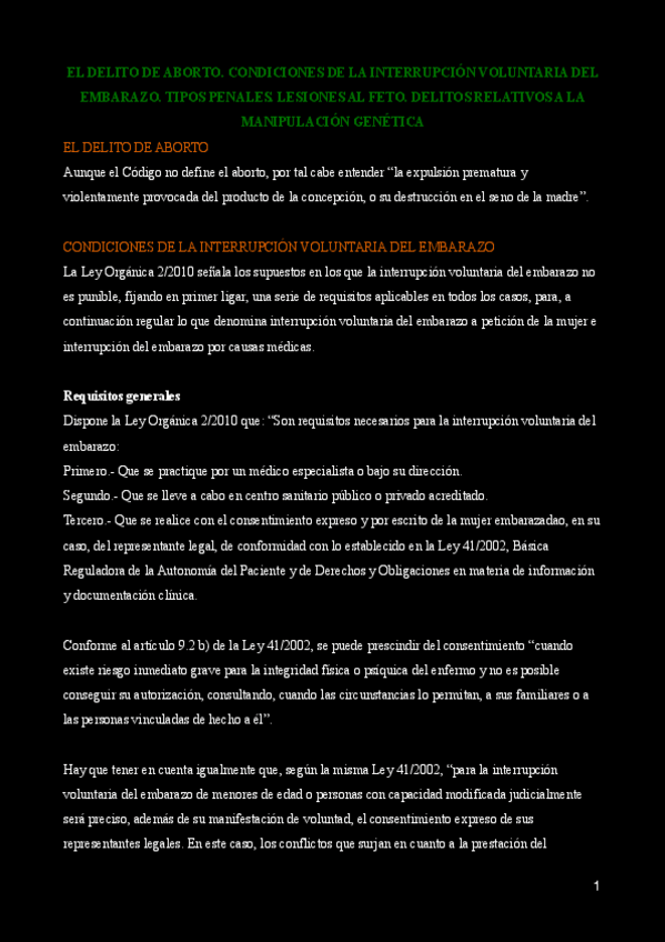 Miniatura del documento Tema-2-El-Delito-de-Aborto.-Condiciones-de-la-Interrupcion-Voluntaria-del-Embarazo.-Tipos-Penales.-Lesiones-al-Feto.-Delitos-Relativos-a-la-Manipulacion-Genetica.pdf