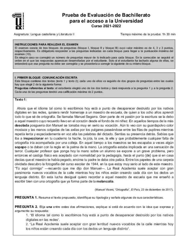 Miniatura del documento Lengua-Castellana-y-Literatura--2022--Examenes-EBAU-Extremadura.pdf