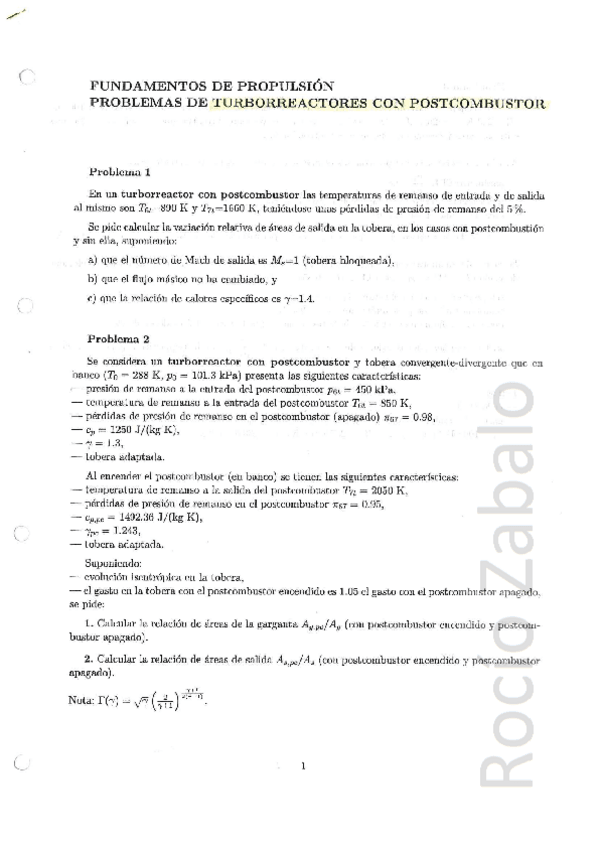 Miniatura del documento Problemas resueltos de Turborreactores con Postcombustor - Fundamentos de Propulsión.pdf
