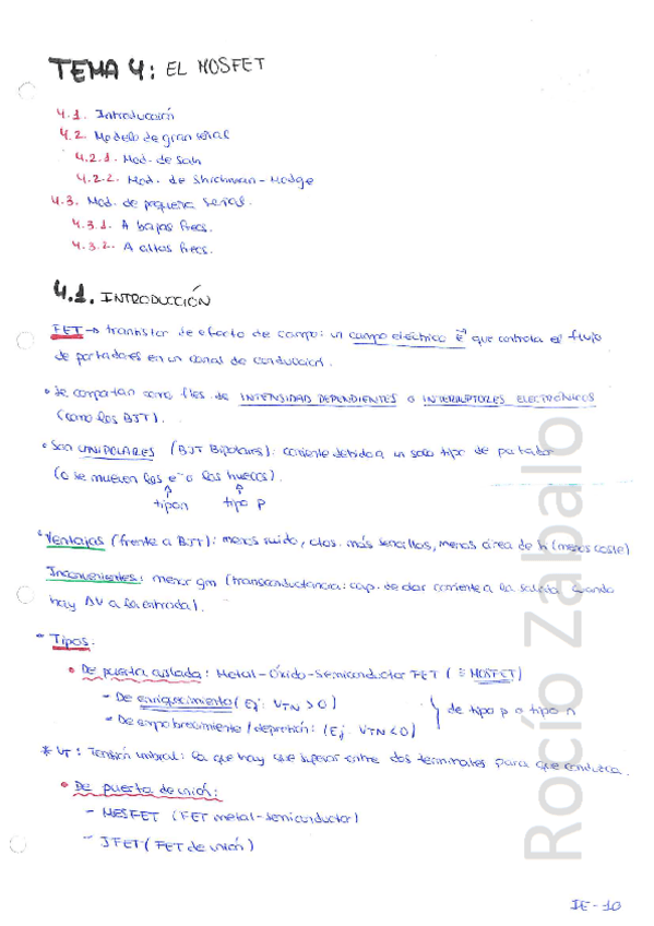 Miniatura del documento Apuntes de clase - Tema 4 Ingeniería Electrónica - El MOSFET.pdf