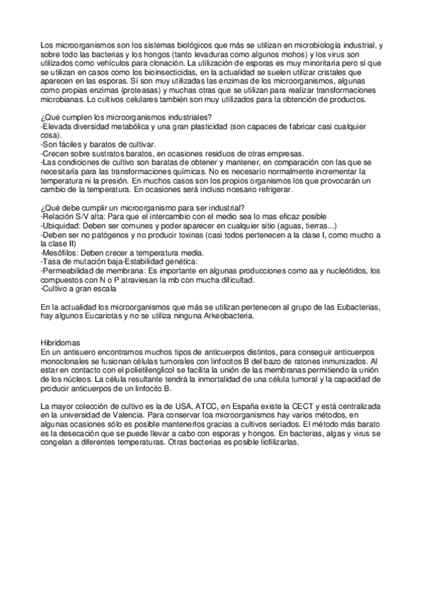 Miniatura del documento 2-Microorganismos de interés industrial Bacterias Hongos Hibridomas Colecciones de cultivo Mantenimiento de las colecciones.pdf