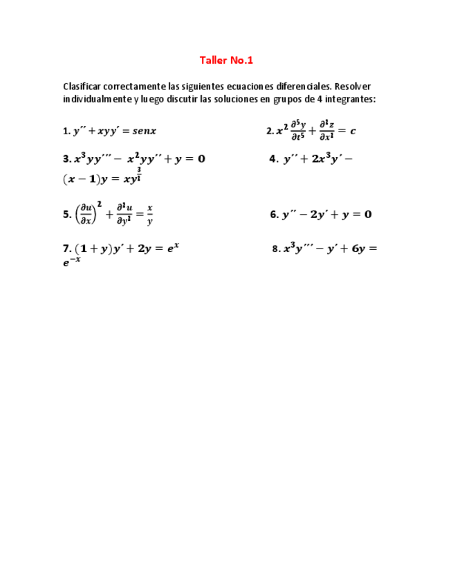 Miniatura del documento Taller-No.1-Ecuaciones-Diferenciales.pdf
