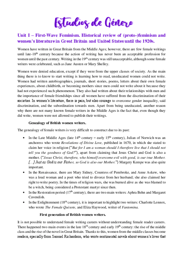 Miniatura del documento Unit-I-Women-writers-proto-feminism-and-early-first-wave-feminism-in-Great-Britain-and-USA-until-1920.pdf