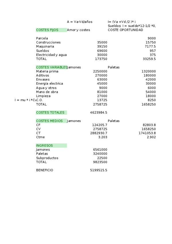 Miniatura del documento EJERCICIOCOSTESJAMON.xlsx