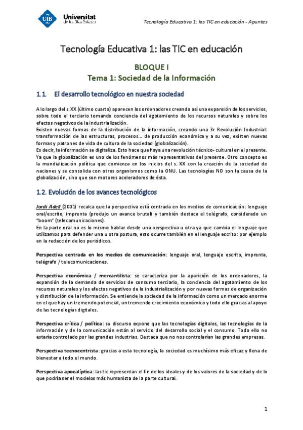 Miniatura del documento Apuntes TIC Tecnología Educativa I.pdf