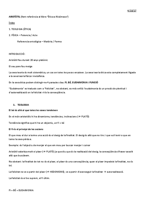 Miniatura del documento ARISTÒTIL - 1r curs - Intro. Ètica amb Begoña Roman.pdf