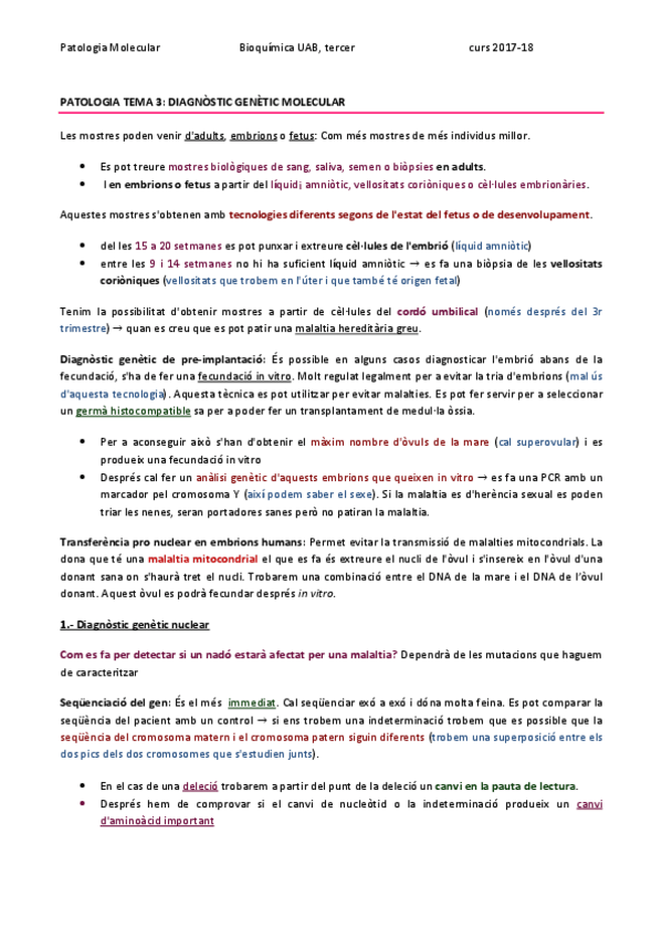 Miniatura del documento PATOLOGIA TEMA 3 - DIAGNÒSTIC GENÈTIC MOLECULAR.pdf