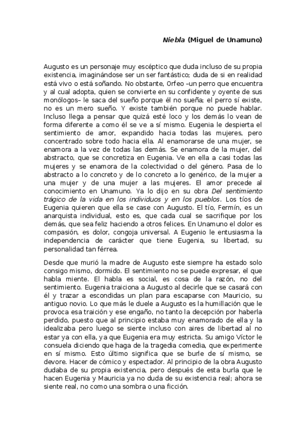 Miniatura del documento Resumen de Niebla (Miguel de Unamuno).docx