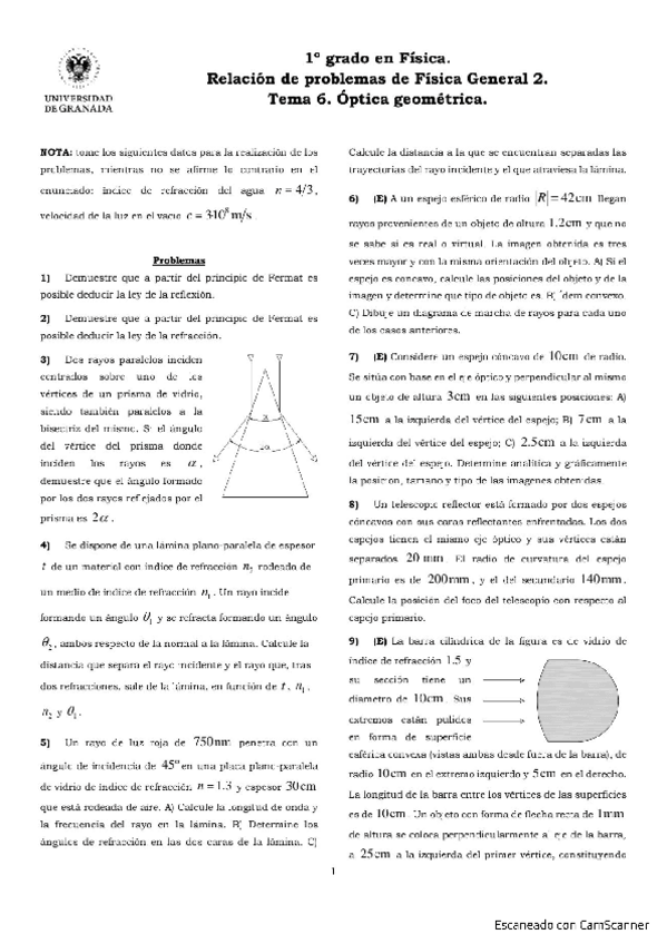 Miniatura del documento Relación 6 - Óptica geométrica (explicados).pdf