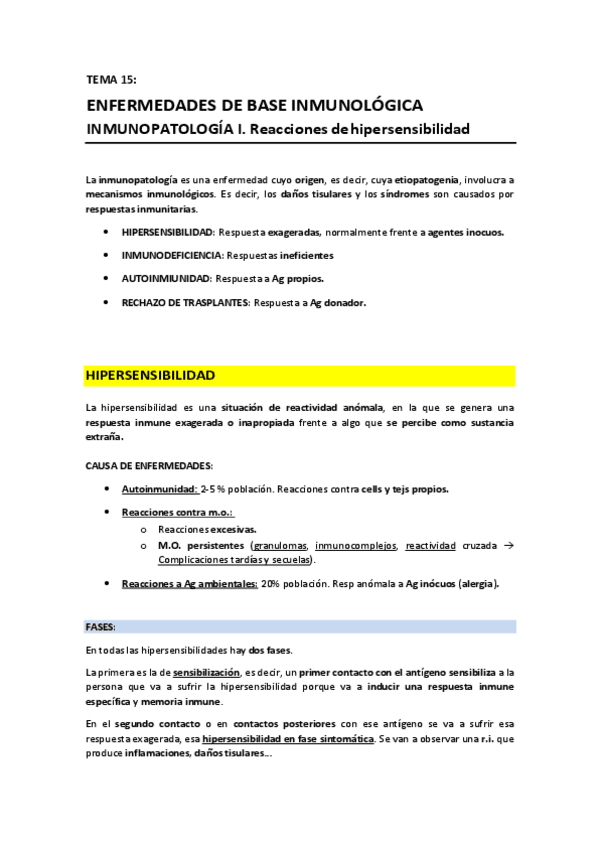Miniatura del documento T15 - Enfermedades de base inmunologica. Inmunopatologia I.pdf