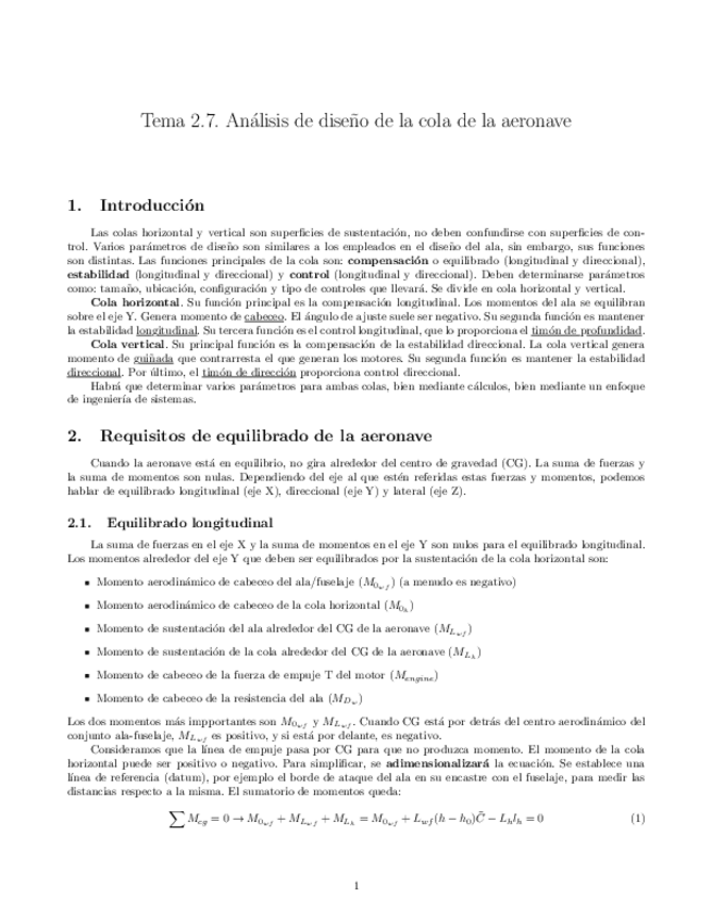 Miniatura del documento Tema 2.7. Análisis de diseño de la cola de la aeronave.pdf