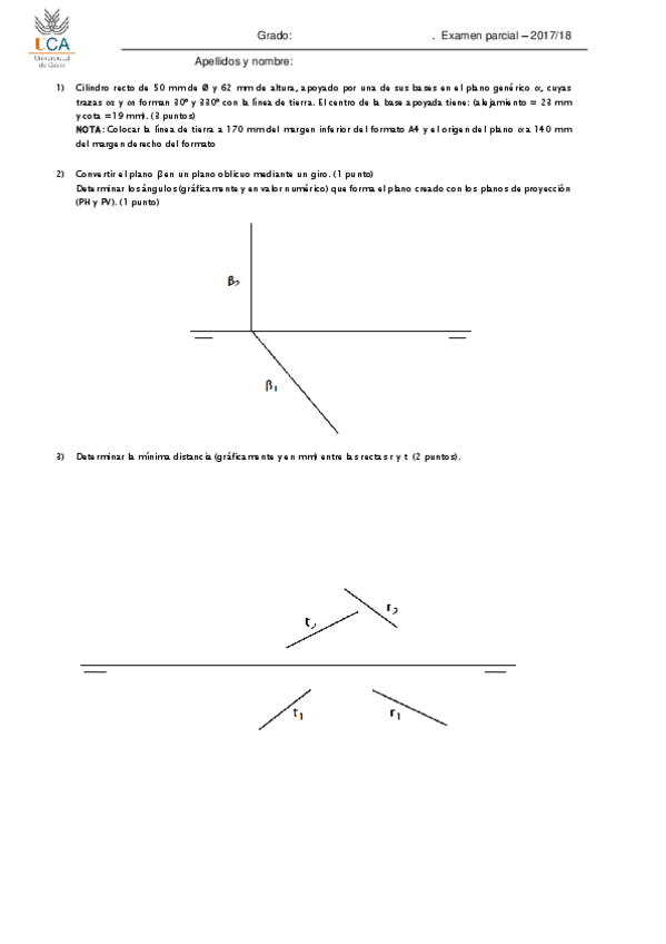 Miniatura del documento Enunciado parcial Sistema Diédrico 17-18.pdf