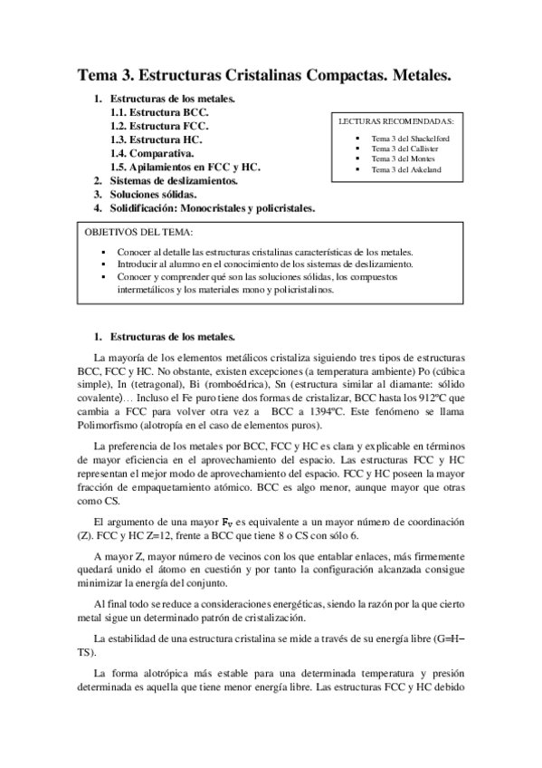 Miniatura del documento Tema 3. Estructuras Cristalinas Compactas. Metales.pdf
