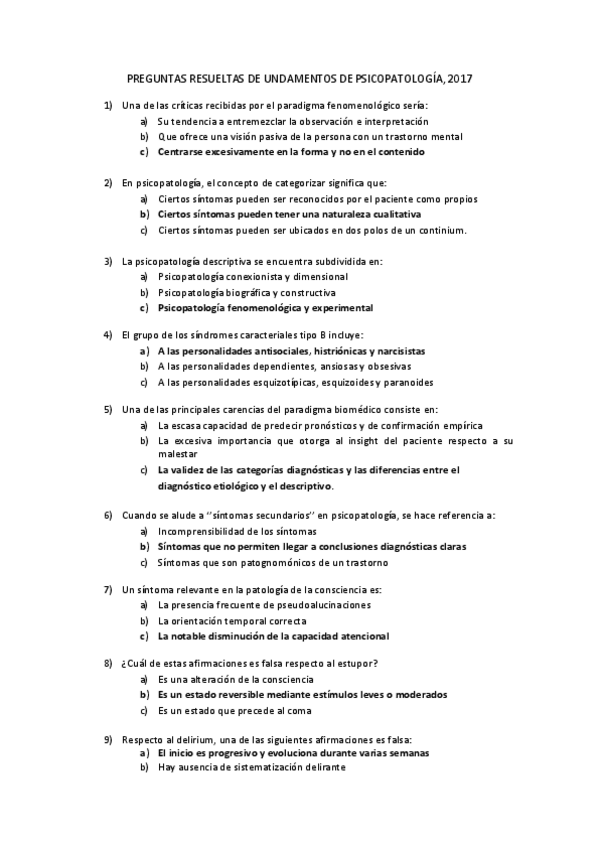Miniatura del documento PREGUNTAS RESUELTAS DE UNDAMENTOS DE PSICOPATOLOGÍA.pdf