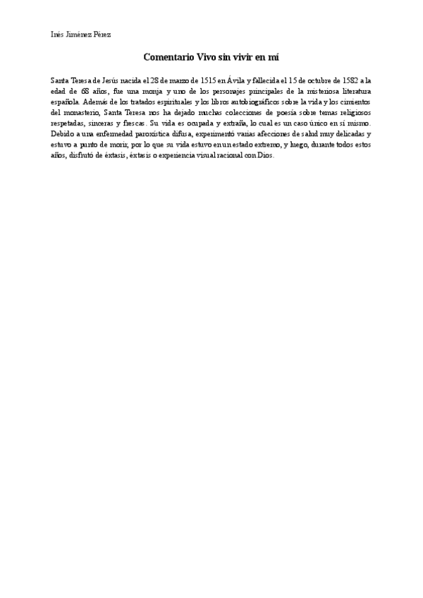 Miniatura del documento Comentario-Vivo-sin-vivir-en-mi.pdf
